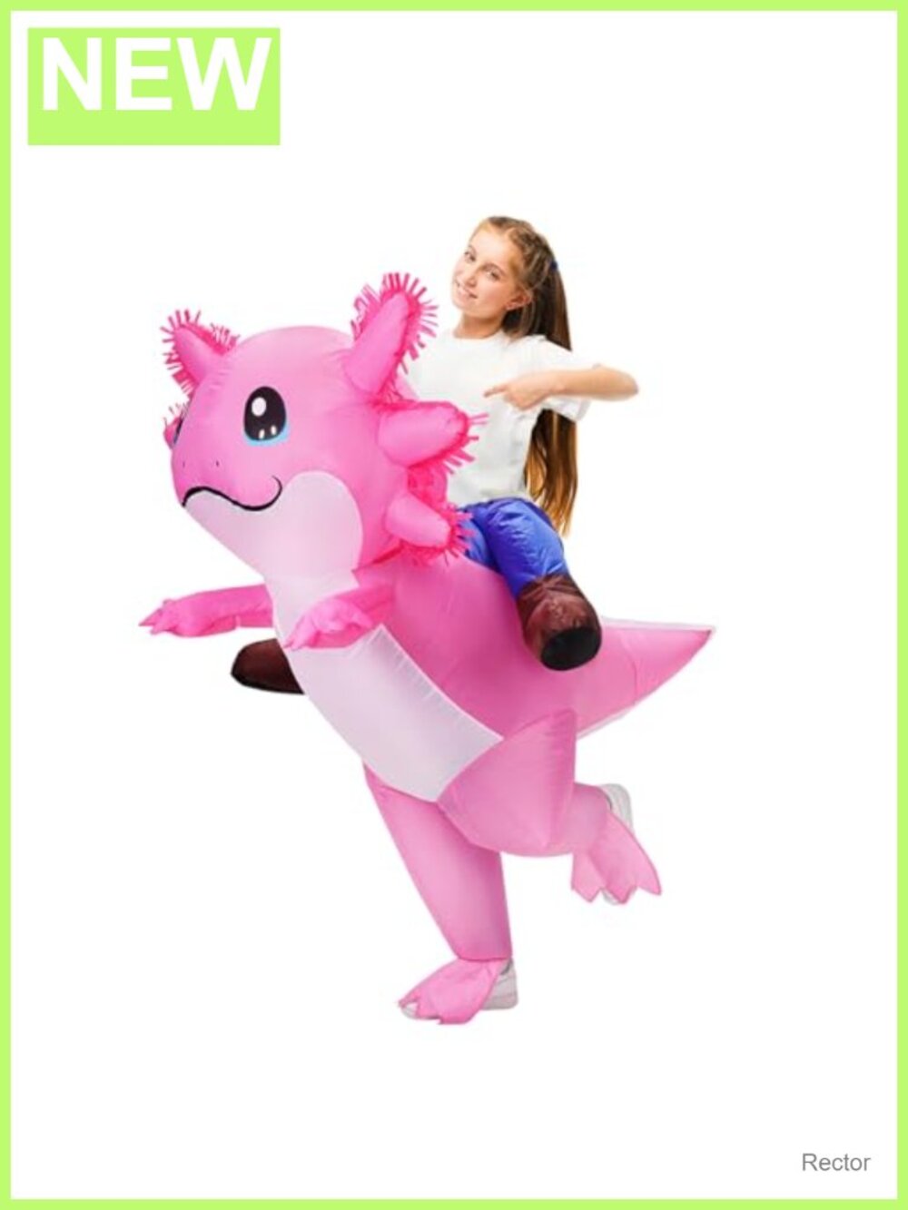 Kids Inflatable Axolotl Costume with Blower for Halloween & Parties